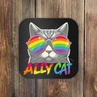 Ally Cat Pride Stuff Flag Lgbt Coaster thumb 0