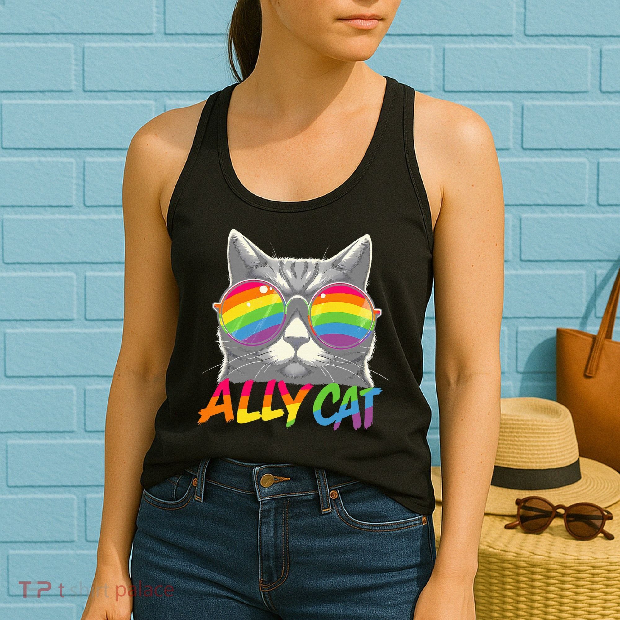 Ally Cat Pride Stuff Flag Lgbt Women's Tank Top