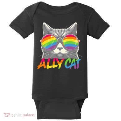 Ally Cat Pride Stuff Flag Lgbt Baby Bodysuit