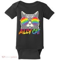 Ally Cat Pride Stuff Flag Lgbt Baby Bodysuit thumb 0