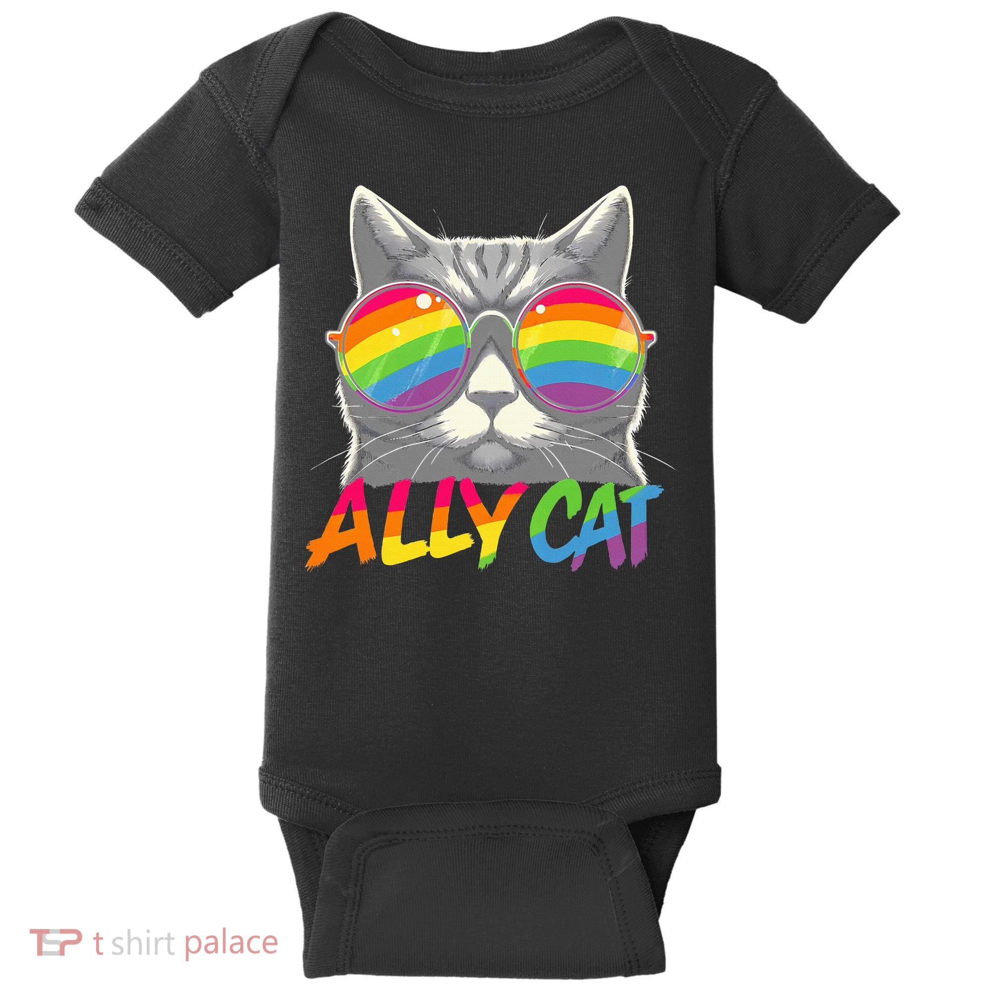 Ally Cat Pride Stuff Flag Lgbt Baby Bodysuit