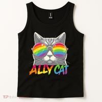 Ally Cat Pride Stuff Flag Lgbt Tank Top thumb 2