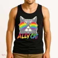 Ally Cat Pride Stuff Flag Lgbt Tank Top thumb 3