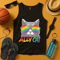 Ally Cat Pride Stuff Flag Lgbt Tank Top thumb 4