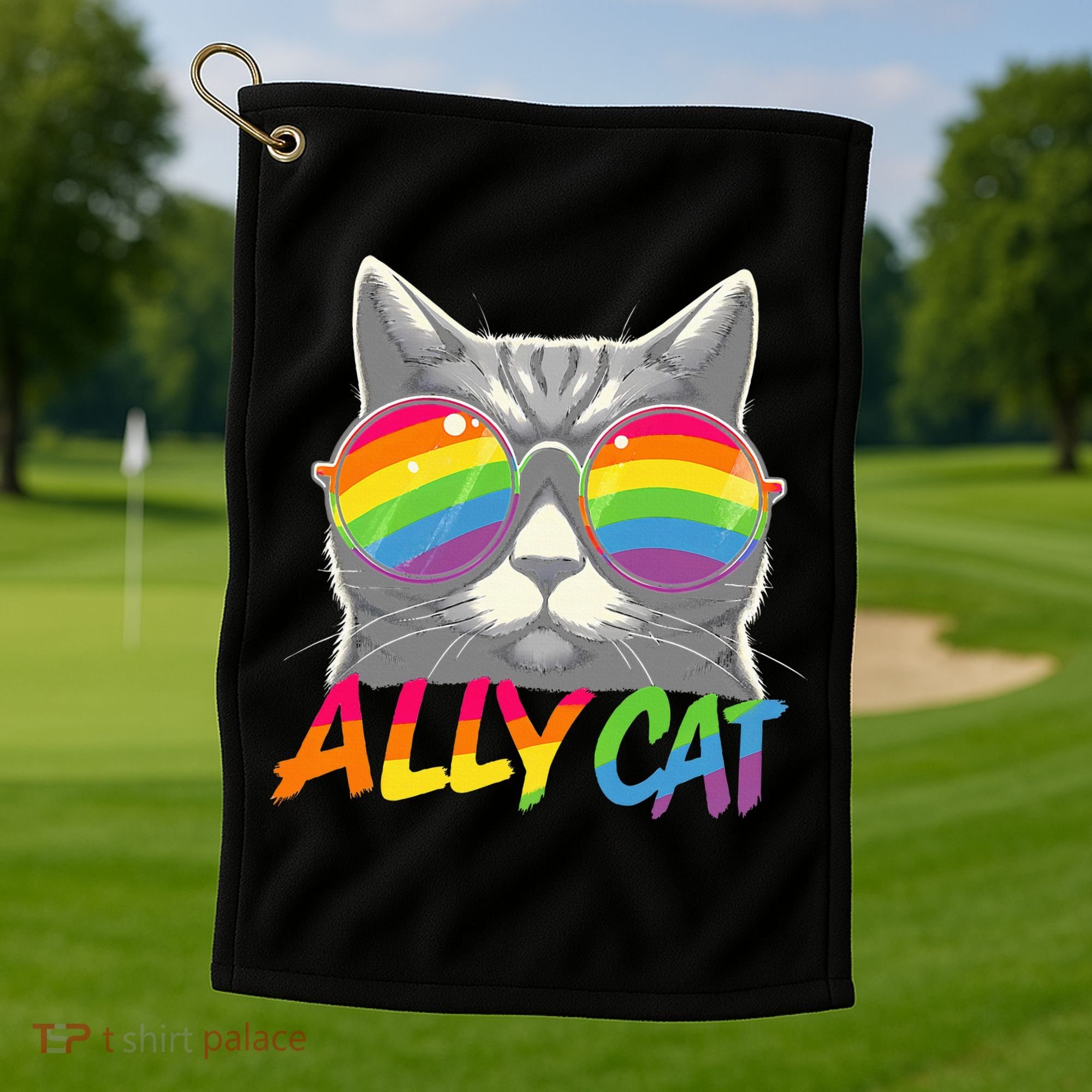Ally Cat Pride Stuff Flag Lgbt Golf Towel