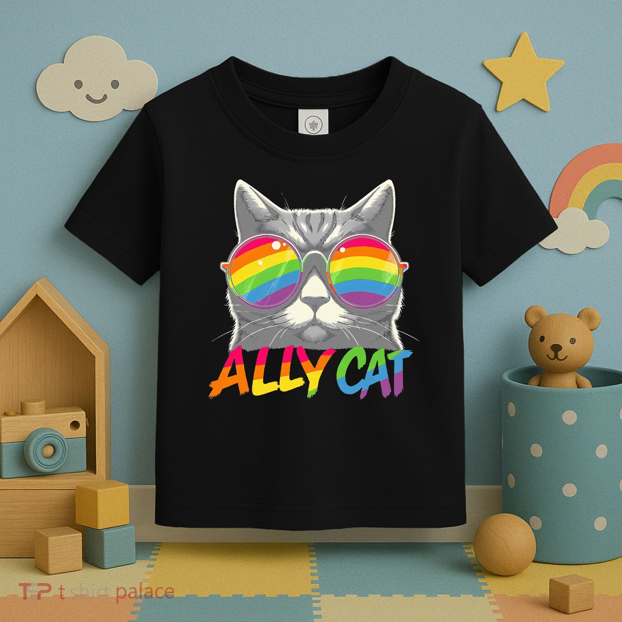 Ally Cat Pride Stuff Flag Lgbt Toddler T-Shirt