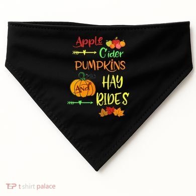 Apple Cider Pumpkins And Hayrides Cute Fall USA-Made Doggie Bandana