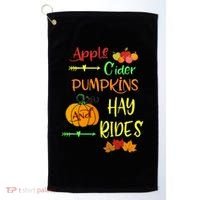 Apple Cider Pumpkins And Hayrides Cute Fall Golf Towel thumb 0