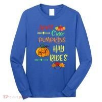 Apple Cider Pumpkins And Hayrides Cute Fall Long Sleeve Shirt thumb 0