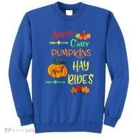 Apple Cider Pumpkins And Hayrides Cute Fall Sweatshirt thumb 0