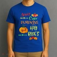 Apple Cider Pumpkins And Hayrides Cute Fall T-Shirt thumb 3