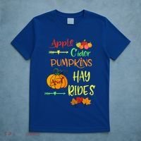 Apple Cider Pumpkins And Hayrides Cute Fall T-Shirt thumb 5