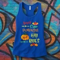 Apple Cider Pumpkins And Hayrides Cute Fall Women's Tank Top thumb 3