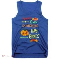Apple Cider Pumpkins And Hayrides Cute Fall Tank Top thumb 0