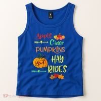 Apple Cider Pumpkins And Hayrides Cute Fall Tank Top thumb 2
