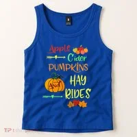 Apple Cider Pumpkins And Hayrides Cute Fall Tank Top thumb 2