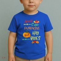 Apple Cider Pumpkins And Hayrides Cute Fall Toddler T-Shirt thumb 2