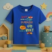Apple Cider Pumpkins And Hayrides Cute Fall Toddler T-Shirt thumb 3