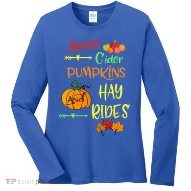 Apple Cider Pumpkins And Hayrides Cute Fall Women's Long Sleeve Shirt