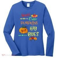 Apple Cider Pumpkins And Hayrides Cute Fall Women's Long Sleeve Shirt thumb 0