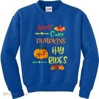 Apple Cider Pumpkins And Hayrides Cute Fall Kids Sweatshirt thumb 0