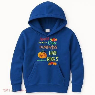 Apple Cider Pumpkins And Hayrides Cute Fall Kids Hoodie