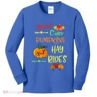 Apple Cider Pumpkins And Hayrides Cute Fall Kids Long Sleeve Shirt thumb 0