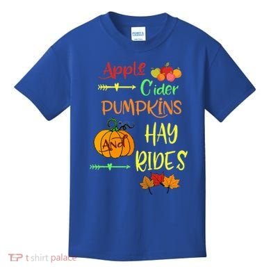 Apple Cider Pumpkins And Hayrides Cute Fall Kids T-Shirt