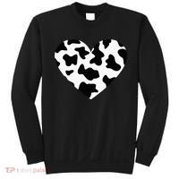 Awesome Cow Print Black & White Print Heart Sweatshirt thumb 0