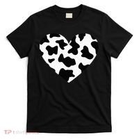 Awesome Cow Print Black & White Print Heart T-Shirt thumb 0