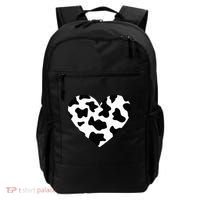 Awesome Cow Print Black & White Print Heart Backpack thumb 0