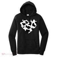 Awesome Cow Print Black & White Print Heart Women's Hoodie thumb 0