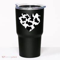 Awesome Cow Print Black & White Print Heart Tumbler thumb 0