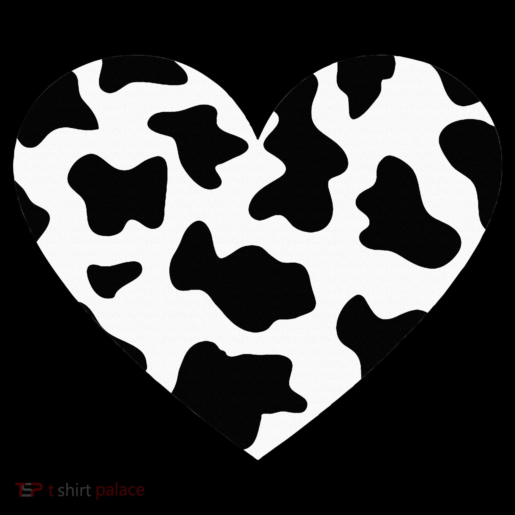 Awesome Cow Print Black & White Print Heart Mousepad