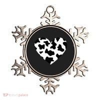 Awesome Cow Print Black & White Print Heart Ornament thumb 0