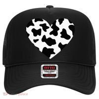 Awesome Cow Print Black & White Print Heart Hat thumb 0