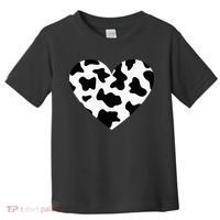 Awesome Cow Print Black & White Print Heart Toddler T-Shirt thumb 0