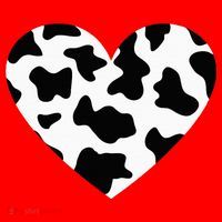 Awesome Cow Print Black & White Print Heart Santa Hat thumb 1