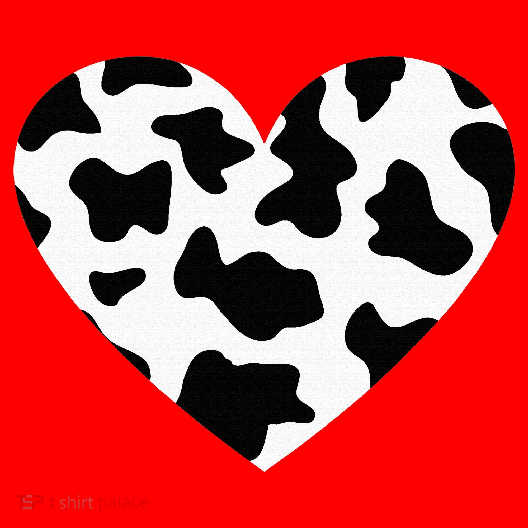 Awesome Cow Print Black & White Print Heart Santa Hat