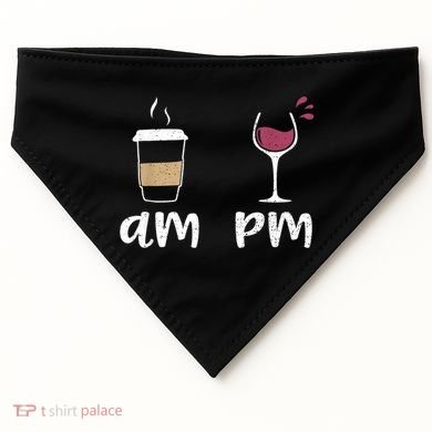 Am Coffee PM Wine Coffee USA-Made Doggie Bandana