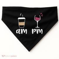 Am Coffee PM Wine Coffee USA-Made Doggie Bandana thumb 0