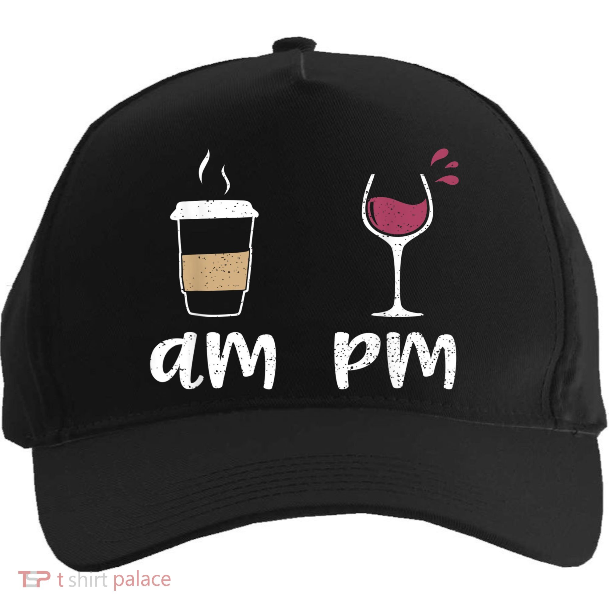 Am Coffee PM Wine Coffee Five-Panel Snapback Cap