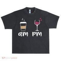 Am Coffee PM Wine Coffee Urban Oversized Heavyweight T-Shirt thumb 0