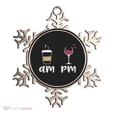 Am Coffee PM Wine Coffee Ornament