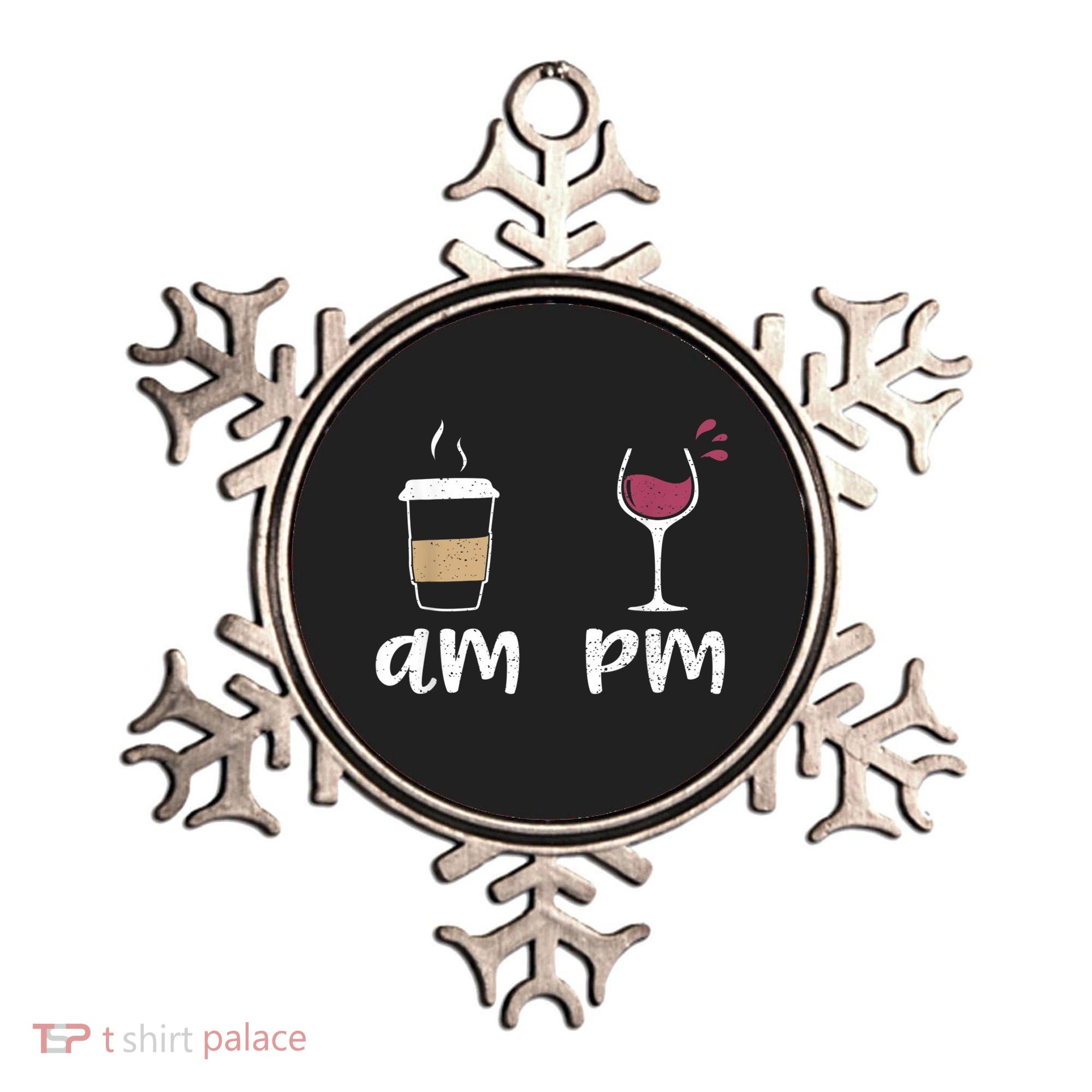 Am Coffee PM Wine Coffee Ornament