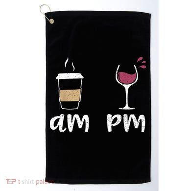 Am Coffee PM Wine Coffee Golf Towel
