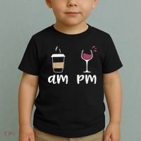 Am Coffee PM Wine Coffee Toddler T-Shirt thumb 2
