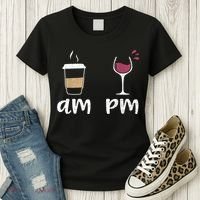 Am Coffee PM Wine Coffee Women's T-Shirt thumb 3