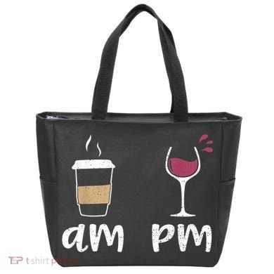 Am Coffee PM Wine Coffee Tote Bag