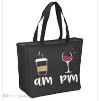 Am Coffee PM Wine Coffee Tote Bag thumb 2